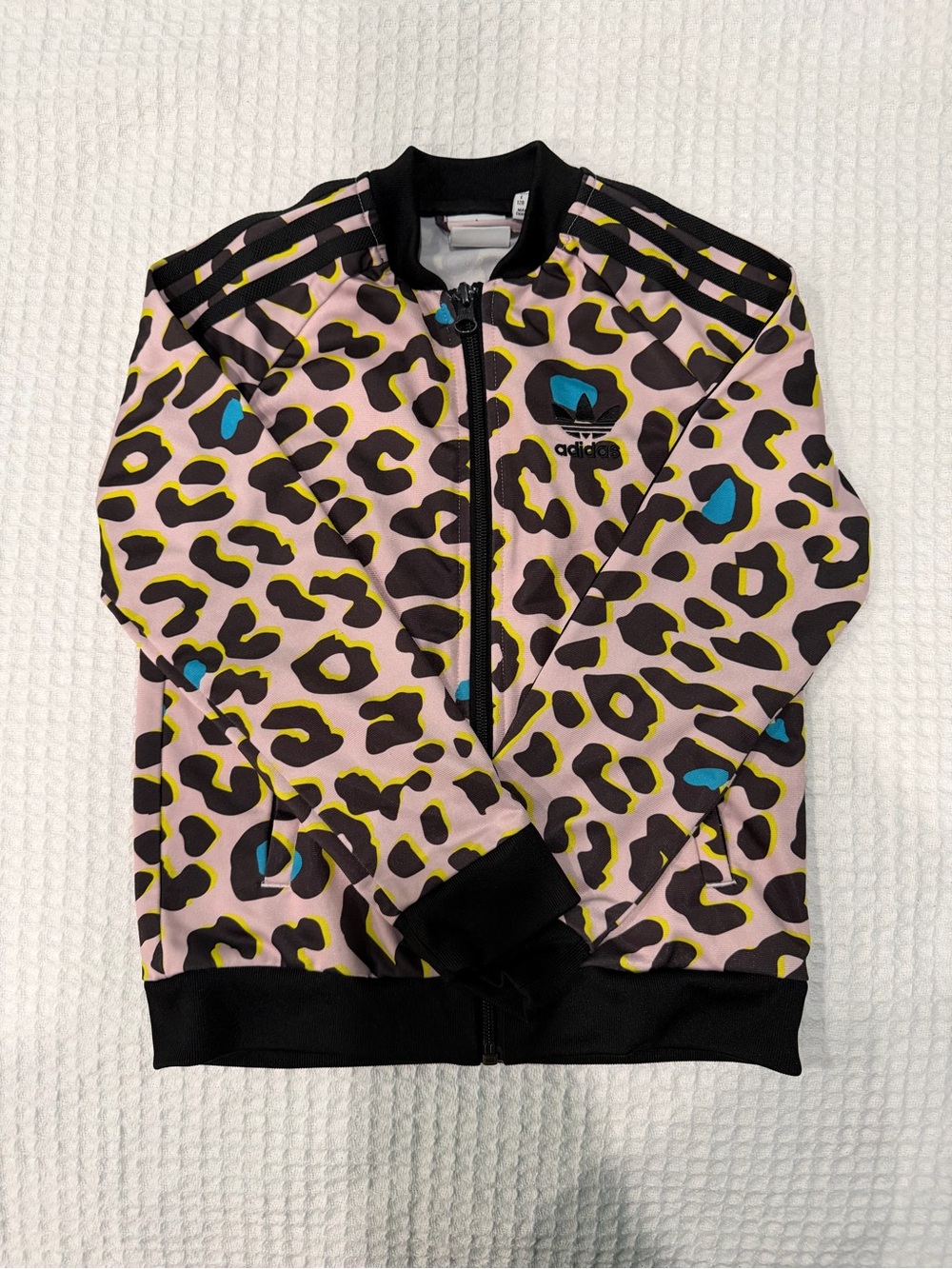Adidas Girls Pink Leopard Track Jacket
